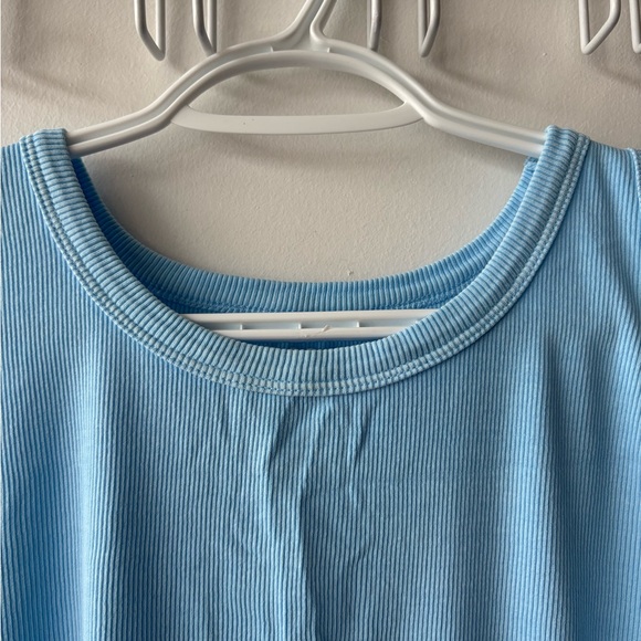 Torrid Light Blue Ribbed Top - Picture 4 of 6
